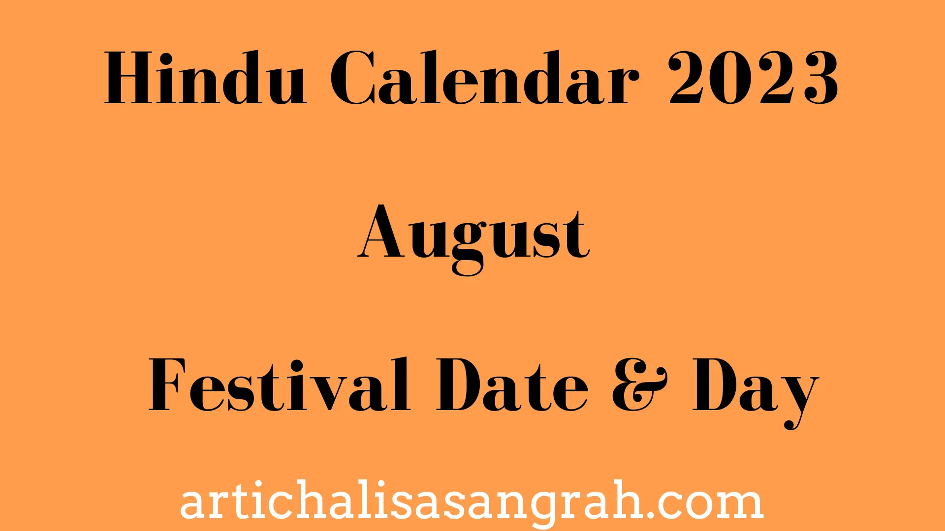 Hindu Calendar August 2023