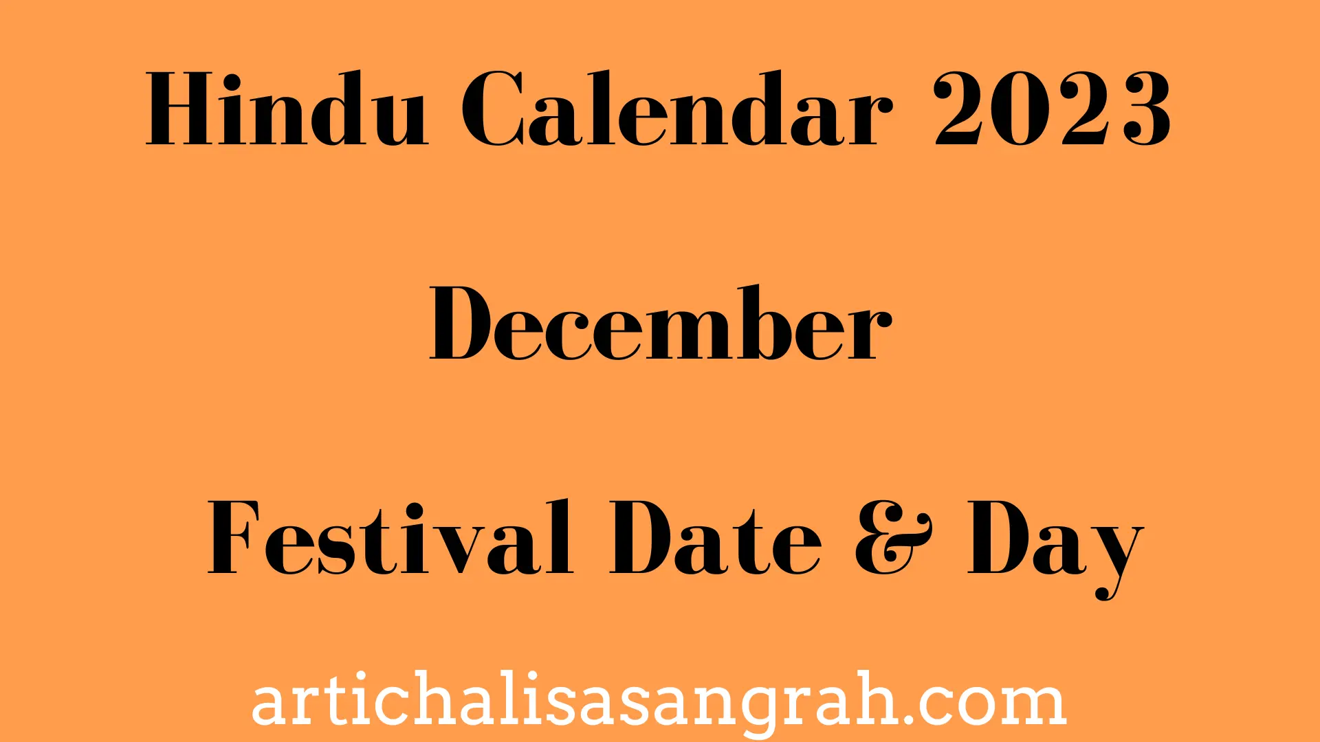 Hindu Calendar December 2023