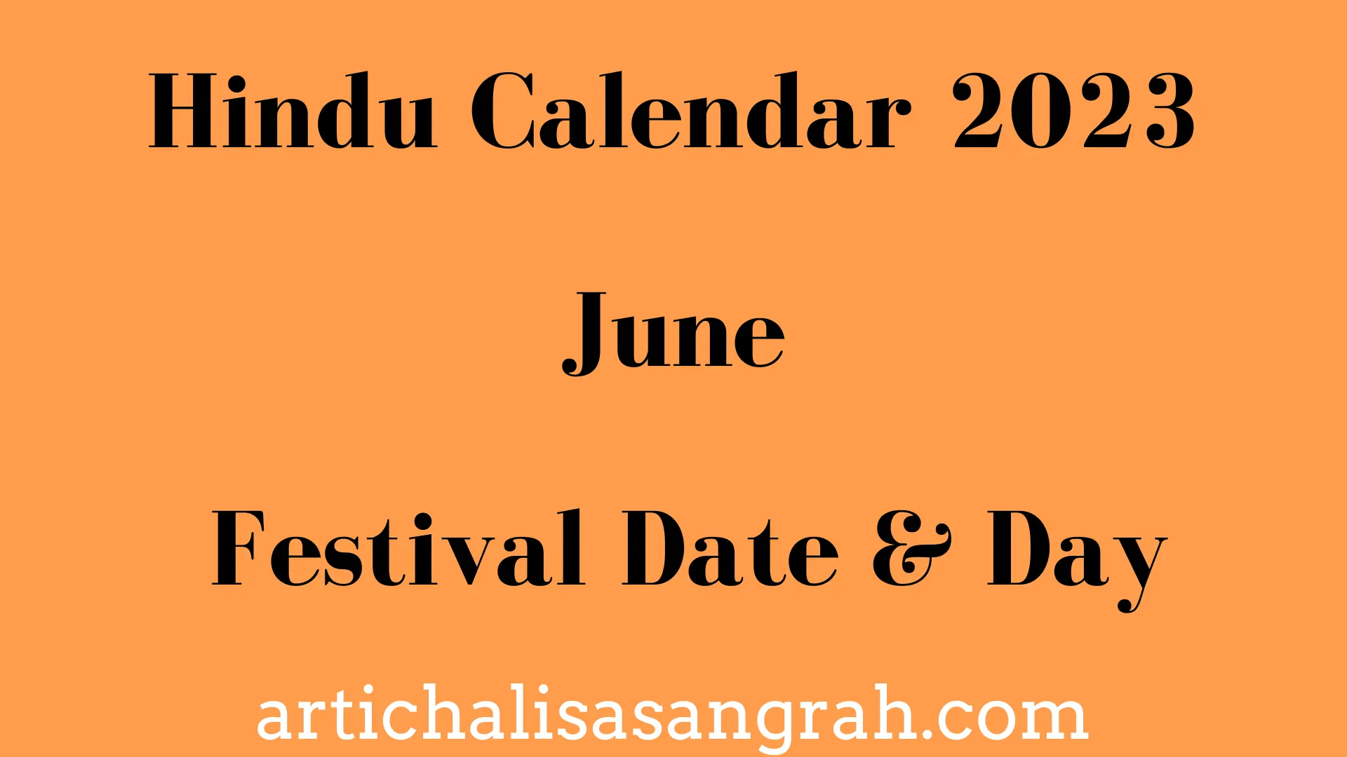 Hindu Calendar June 2023